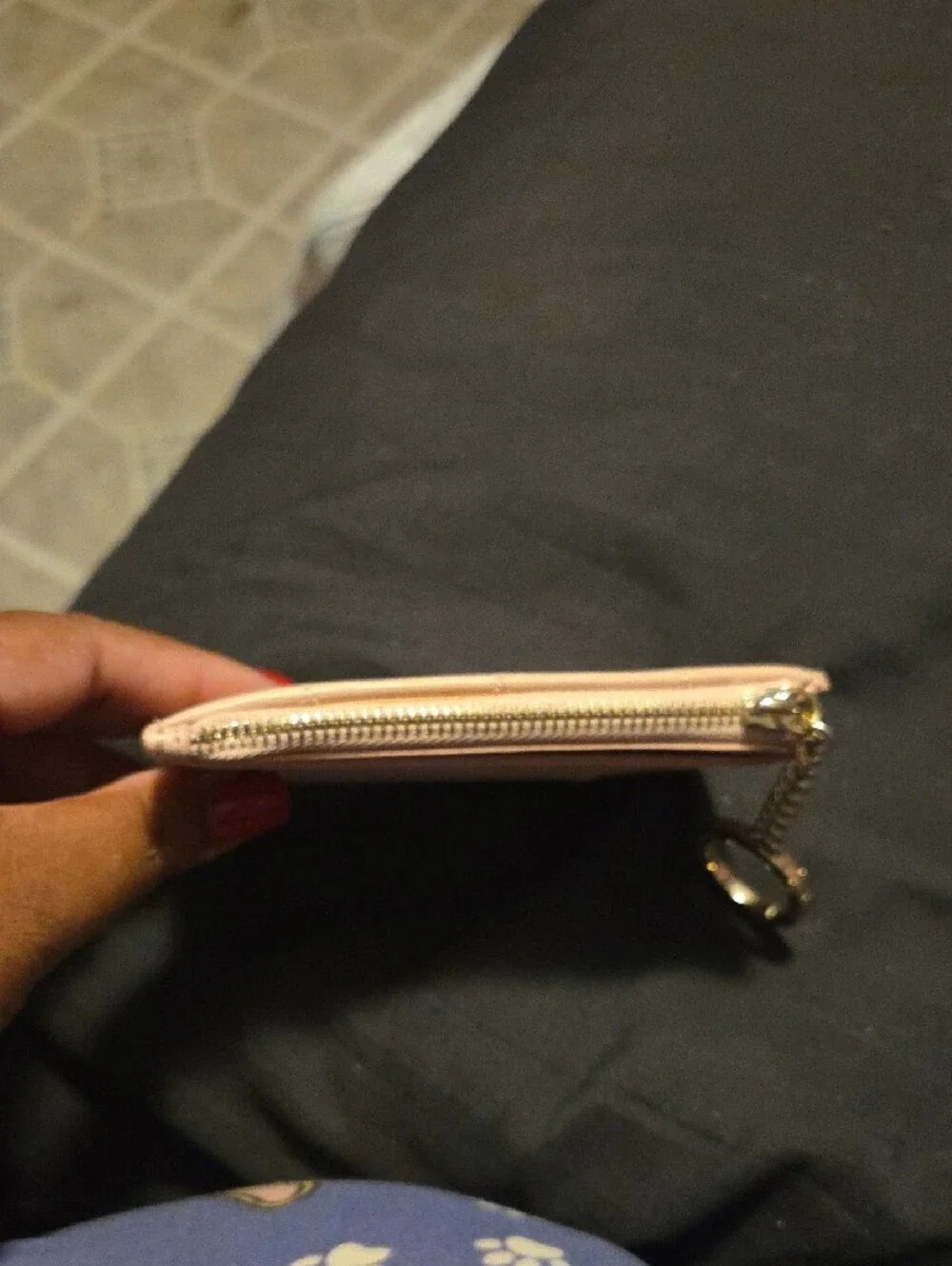 Kate Spade Quilted Leather Key Card Holder in Blush